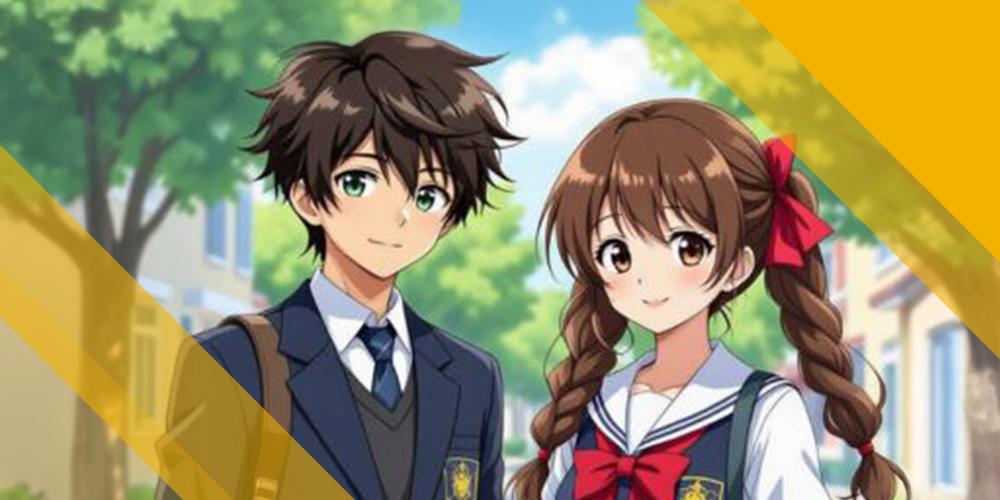 ragazzo e ragazza in divisa scolastica