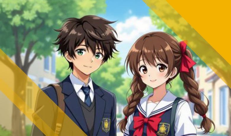 ragazzo e ragazza in divisa scolastica